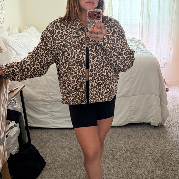 Cotton On Jackets & Blazers - Cotton On Leopard Print Bomber Jacket in Brown and Black